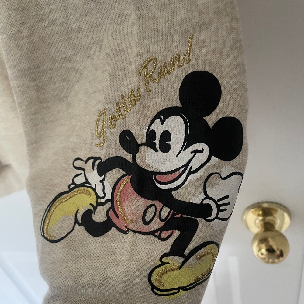 Disney Beige Mickey & Minnie Zip-Up Style Hoodie - Picture 3 of 5